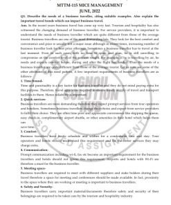 IGNOU MTTM-115 Previous Year Solved Question Paper (June 2022) English Medium