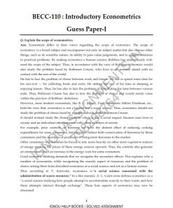 IGNOU BECC-110 Guess Paper Solved English Medium