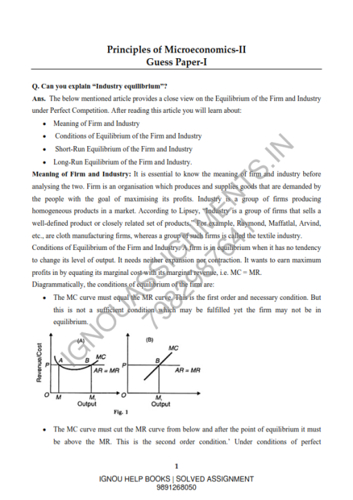 IGNOU BECC-131 Guess Paper Solved English Medium