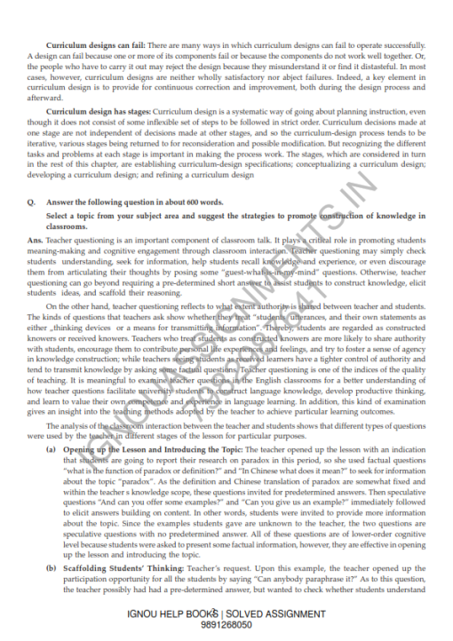 IGNOU BES-126 Guess Paper Solved English Medium