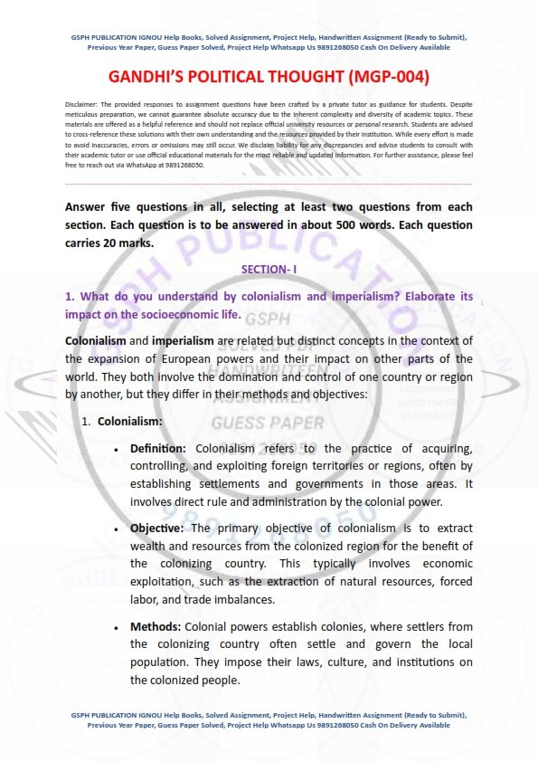 IGNOU MGP-004 Solved Assignment 2023-24 English Medium