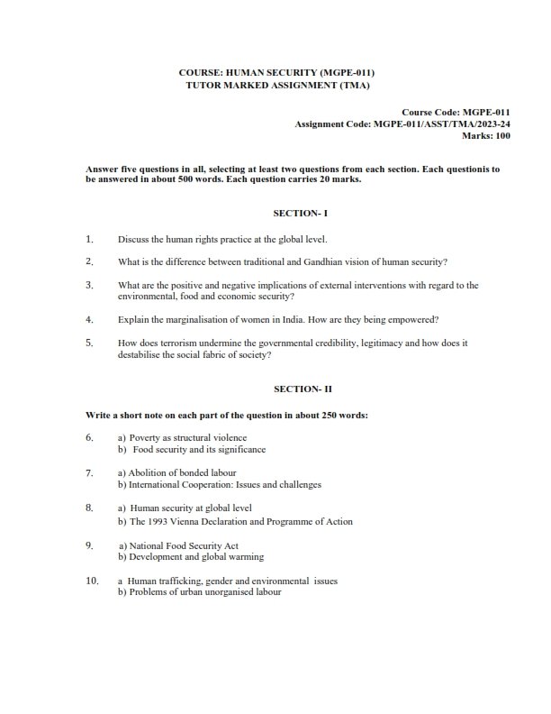 IGNOU MGPE-011 Solved Assignment 2023-24 English Medium