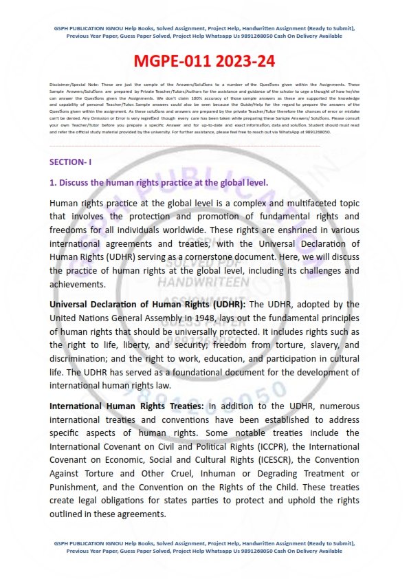 IGNOU MGPE-011 Solved Assignment 2023-24 English Medium