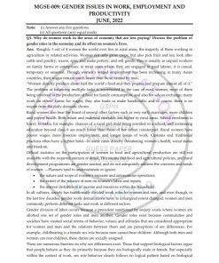 IGNOU MGSE-009 Previous Year Solved Question Paper (June 2022) English Medium