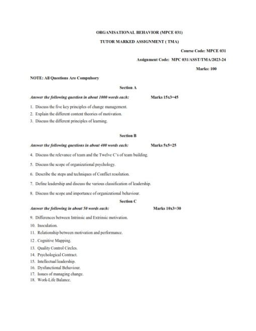 IGNOU MPCE-031 Solved Assignment 2023-24 English Medium