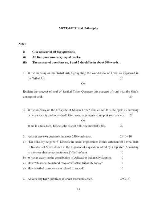 IGNOU MPYE-012 Solved Assignment 2023-24 English Medium