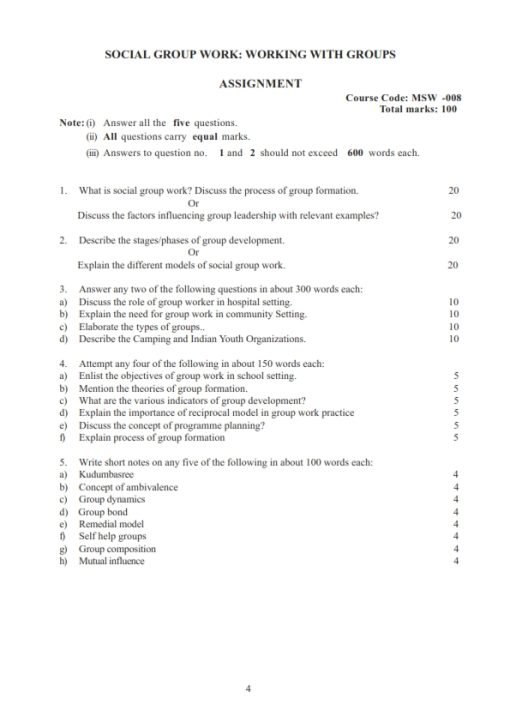 IGNOU MSW-008 Solved Assignment 2023-24 English Medium