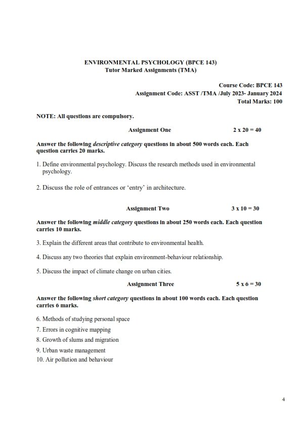 IGNOU BPCE-143 Solved Assignment 2023-24 English Medium