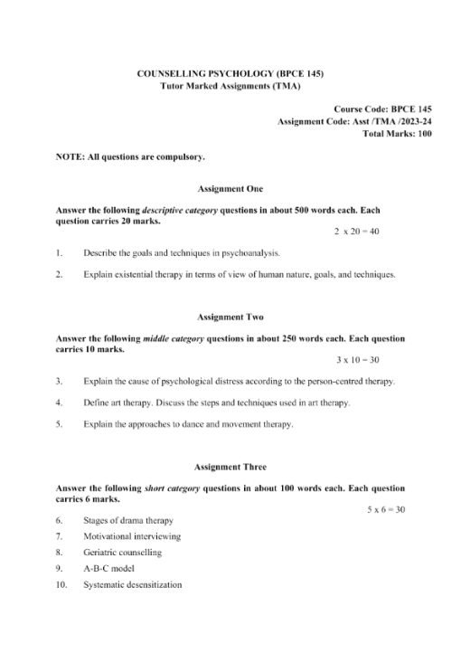 IGNOU BPCE-145 Solved Assignment 2023-24 English Medium