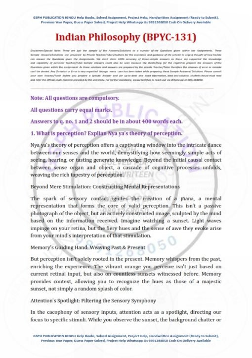 IGNOU BPYC-131 Solved Assignment 2023-24 English Medium