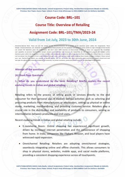 IGNOU BRL-101 Solved Assignment 2023-24 English Medium