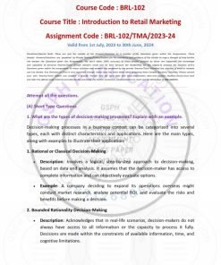IGNOU BRL-102 Solved Assignment 2023-24 English Medium