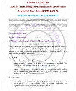 IGNOU BRL-104 Solved Assignment 2023-24 English Medium