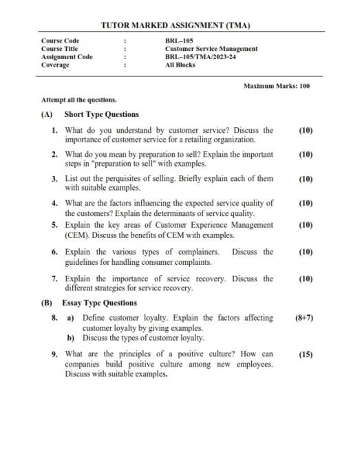 IGNOU BRL-105 Solved Assignment 2023-24 English Medium