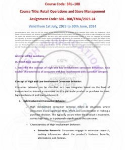 IGNOU BRL-108 Solved Assignment 2023-24 English Medium