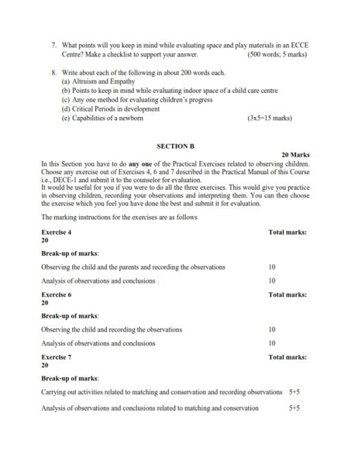 IGNOU DECE-01 Solved Assignment January 2023 & July 2023 English Medium