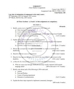 IGNOU DECE-03 Solved Assignment January 2023 & July 2023 English Medium
