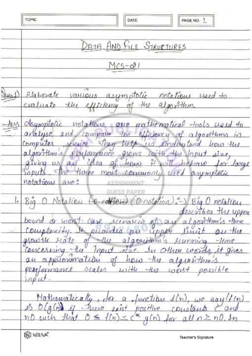 IGNOU MCS-21 Solved Assignment 2023-24 English Medium