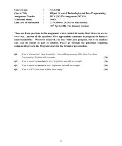 IGNOU MCS-24 Solved Assignment 2023-24 English Medium