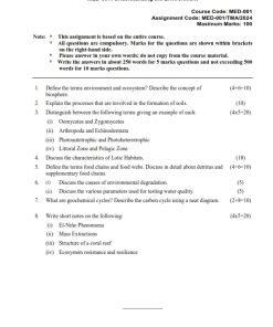 IGNOU MED-001 Solved Assignment 2024 English Medium