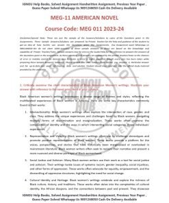 IGNOU MEG-11 Solved Assignment 2023-24 English Medium