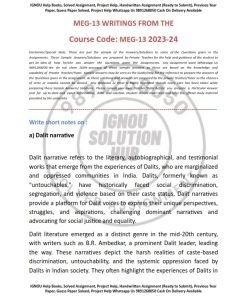 IGNOU MEG-13 Solved Assignment 2023-24 English Medium