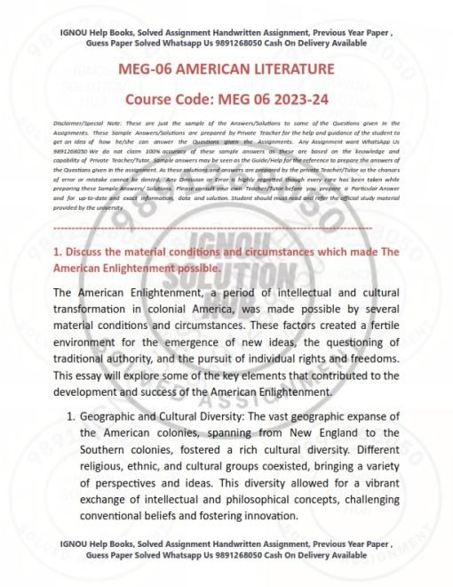 IGNOU MEG-5 Solved Assignment 2023-24 English Medium