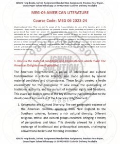 IGNOU MEG-6 Solved Assignment 2023-24 English Medium