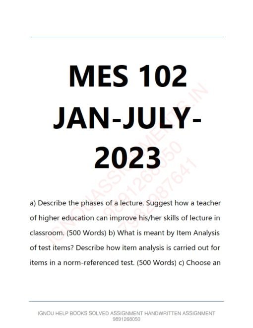 IGNOU MES-102 Solved Assignment 2023 English Medium