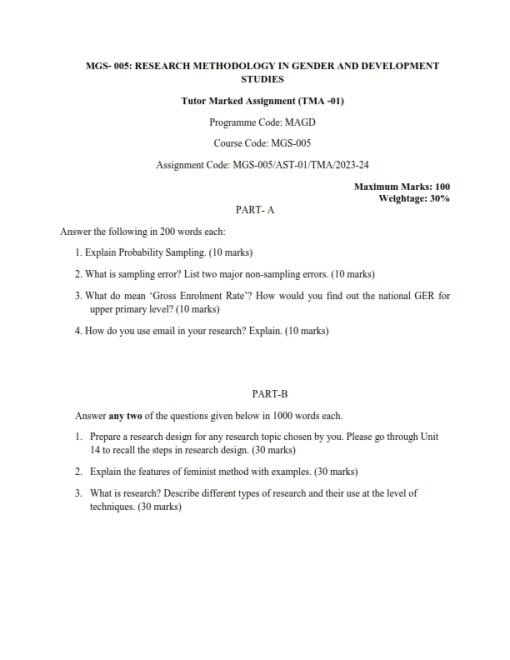 IGNOU MGS-005 Solved Assignment 2023-24 English Medium