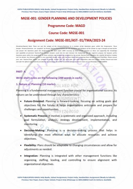 IGNOU MGSE-001 Solved Assignment 2023-24 English Medium