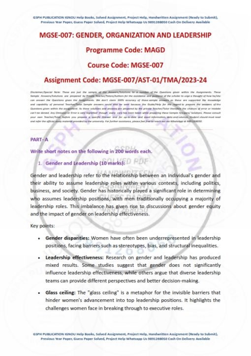 IGNOU MGSE-007 Solved Assignment 2023-24 English Medium