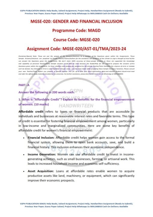 IGNOU MGSE-020 Solved Assignment 2023-24 English Medium