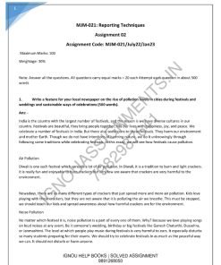 IGNOU MJM-21 Solved Assignment July 2023 English Medium