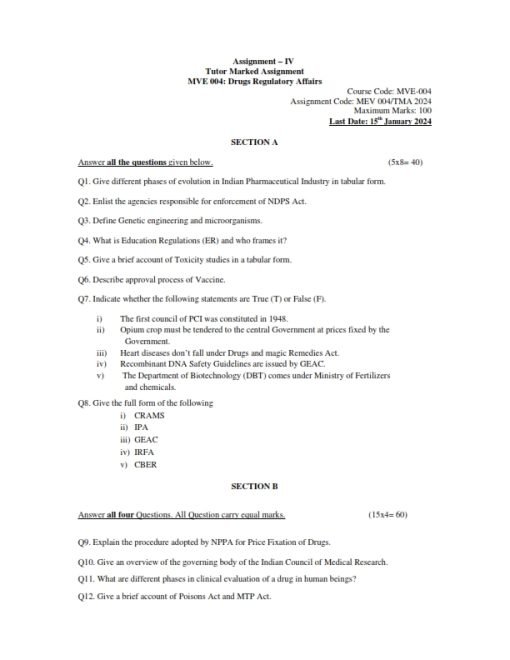 IGNOU MVE-04 Solved Assignment July 2023 English Medium