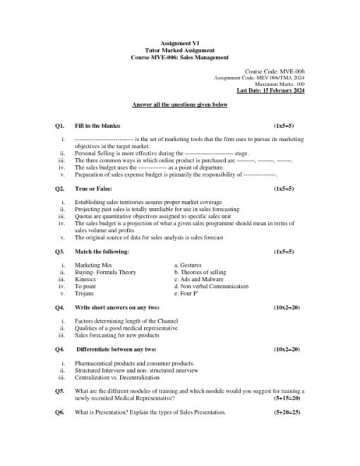 IGNOU MVE-06 Solved Assignment July 2023 English Medium