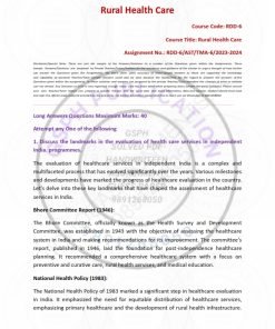 IGNOU RRD-06 Solved Assignment 2023-24 English Medium