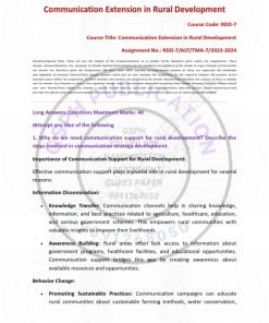 IGNOU RRD-07 Solved Assignment 2023-24 English Medium