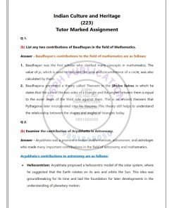 NIOS 223 (Indian Culture and Heritage) Solved Assignment 2023-24 English Medium