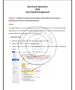 NIOS 229 (Data Entry) Solved Assignment 2023-24 English Medium