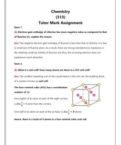 NIOS 313 (Chemistry) Solved Assignment 2023-24 English Medium