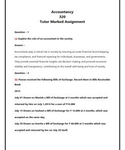 NIOS 320 (Accountancy) Solved Assignment 2023-24 English Medium