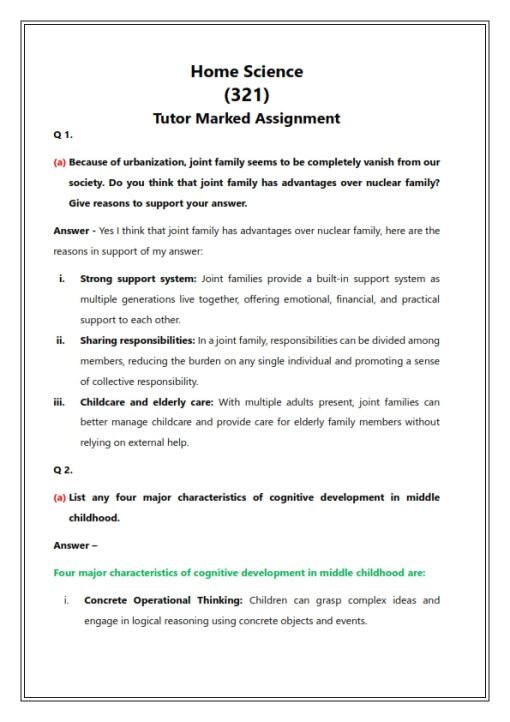 nios home science assignment answers