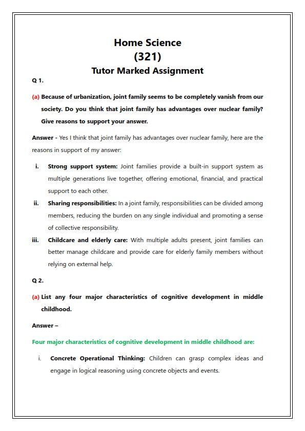 nios home science 321 assignment answers 2023