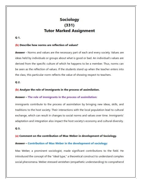 ignou sociology assignment 2023