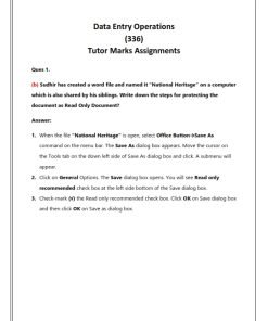 NIOS 336 (Data Entry) Solved Assignment 2023-24 English Medium