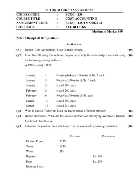 ignou bcomg solved assignment 2023 24