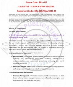 IGNOU BRL-015 Solved Assignment 2023-24 English Medium
