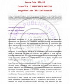 IGNOU BRL-110 Solved Assignment 2024 English Medium