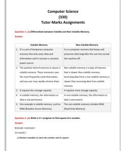 NIOS 350 (Computer Science) Solved Assignment 2023-24 Enlish Medium